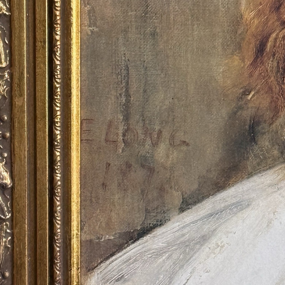 The New Dress Edwin Long 24x30 Carved Gold Frame Linen Canvas Glazed Portrait - Picture 4 of 10